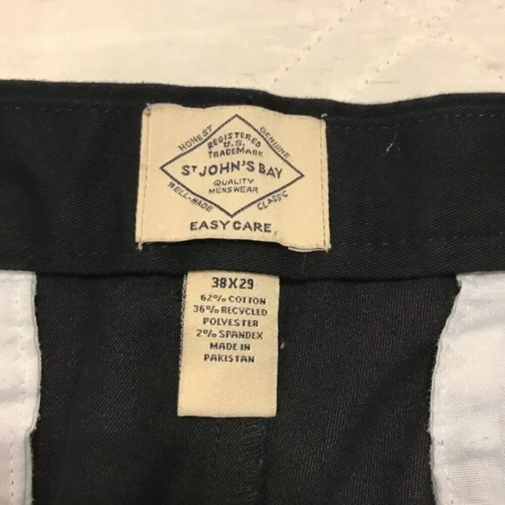 St‎ Johns Bay easy care black dress pants 38X29
